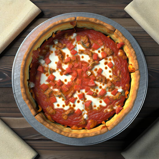 Chicago-style deep dish pizza